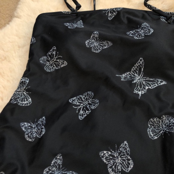 Butterfly One Piece Tie Shoulder Swimsuit - Picture 2 of 4